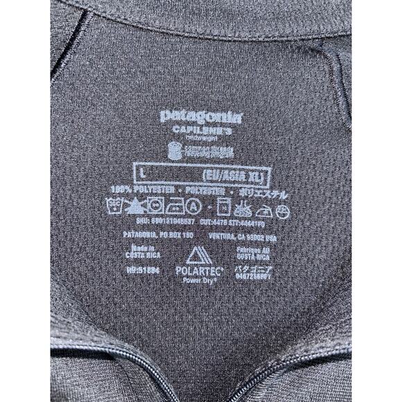 Patagonia Large Capilene 2 Base Layer 1/2 Zip Mens Large Pullover Black - Picture 7 of 8